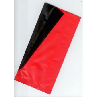 Купить Пакет металлизированный 5-шовный красный с чёрными вставками на 100-250гр.
