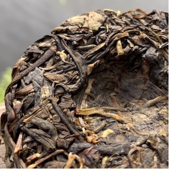 Зелёный шен пуэр Ча Шу Ван «Повелитель чайных деревьев» мини-блин 50г.