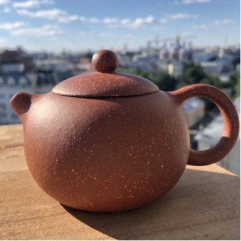 Глиняный чайничек «Красавица Сиши» рыжий крапчатый 200мл